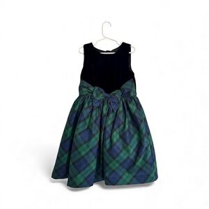 Gymboree Girls Plaid Velvet Fit And Flare Holiday’s Dress  Black Size 8